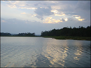 Enrique Barrera Covarrubias: Lago Bosque Azul en Chiapas, México.