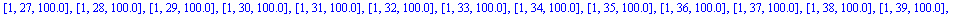 [[1, 1, 0.], [1, 2, 92.92035398], [1, 3, 100.0], [1, 4, 100.0], [1, 5, 100.0], [1, 6, 100.0], [1, 7, 100.0], [1, 8, 100.0], [1, 9, 100.0], [1, 10, 100.0], [1, 11, 100.0], [1, 12, 100.0], [1, 13, 100.0]...