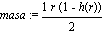 masa := r*(1-h(r))/2