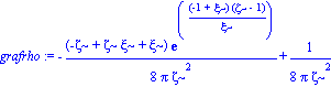 grafrho := -1/8*(-zeta+zeta*xi+xi)*exp((-1+xi)*(zeta-1)/xi)/(Pi*zeta^2)+1/8/(Pi*zeta^2)