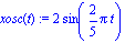 xosc(t) := 2*sin(2/5*Pi*t)