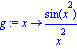 g := proc (x) options operator, arrow; sin(x^2)/x^2 end proc