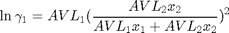 $$ \ln\gamma_1=AVL_1 (\frac{AVL_2x_2}{AVL_1x_1+AVL_2x_2})^2 $$