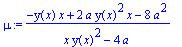 mu := (-y(x)*x+2*a*y(x)^2*x-8*a^2)/(x*y(x)^2-4*a)