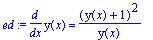 ed := diff(y(x),x) = (y(x)+1)^2/y(x)