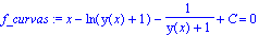f_curvas := x-ln(y(x)+1)-1/(y(x)+1)+C = 0